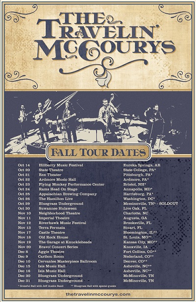 Travelin' McCourys announce fall tour, New Years plans, and first ever recorded music