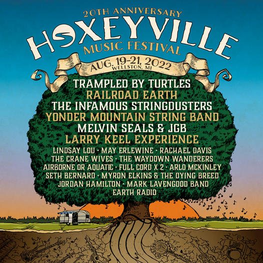 20th Annual Hoxeyville Music Festival (2022):  August 19-21, 2022; Wellston, MI